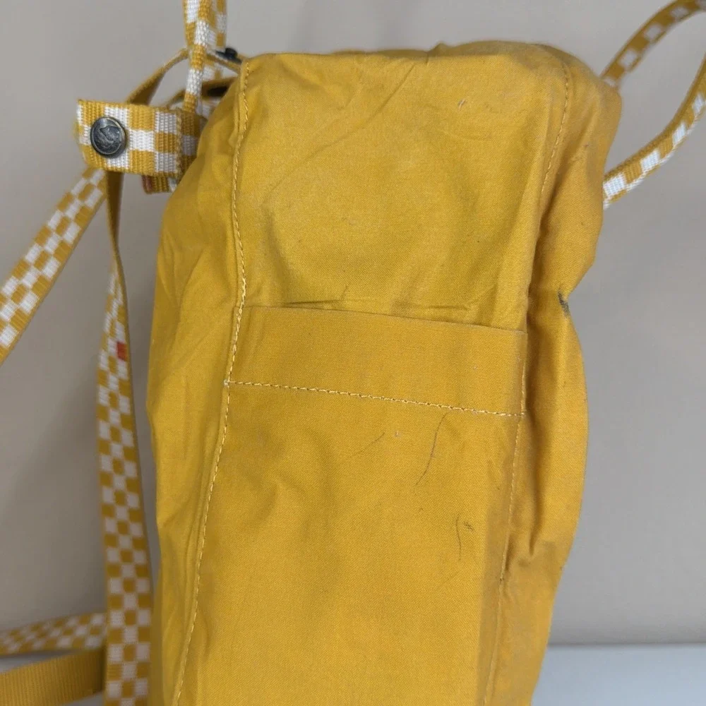 Fjallraven Kanken Checkered Backpack Ochre chess pattern Yellow